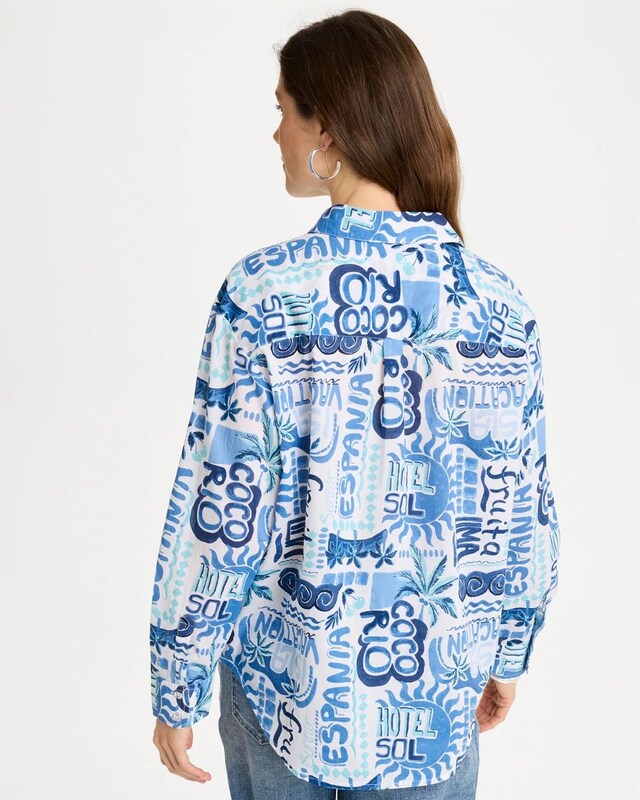 Cotton Voile Collared Beach Shirt - image 3